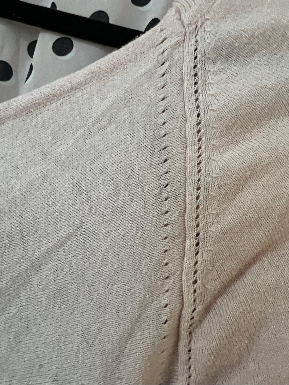 Elle Blush Pink Open-Front Cardigan with Black Trim - Picture 8 of 15